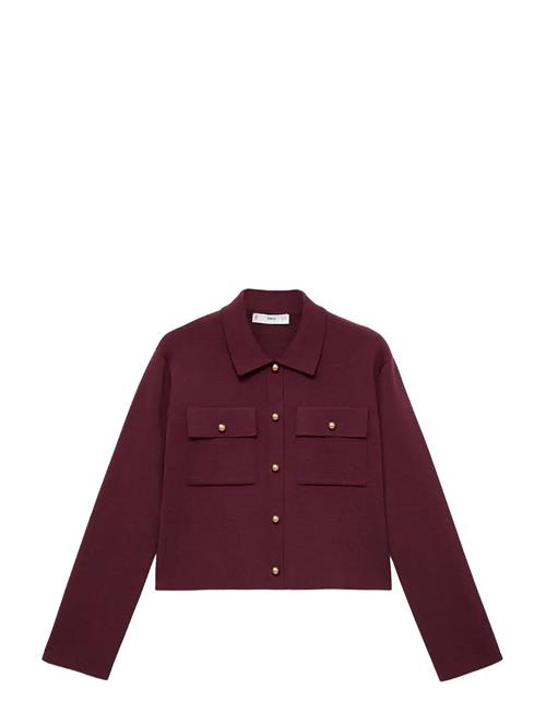 Pocket Knit Jacket Mango Burgundy
