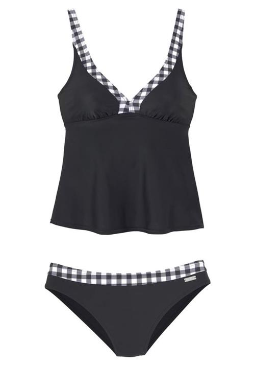 LASCANA Tankini  grå / sort / hvid