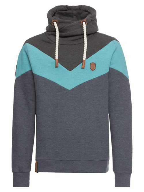 naketano Sweatshirt 'Kifferboarder'  aqua / basalgrå / grå-meleret