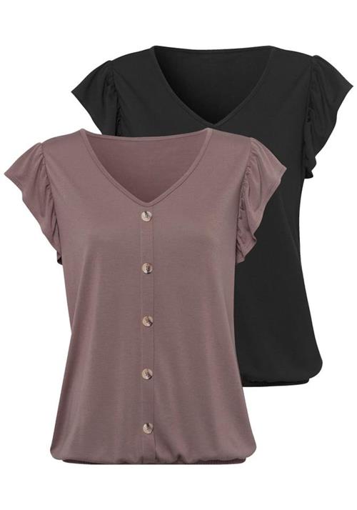 Se LASCANA Shirts  taupe / sort ved About You