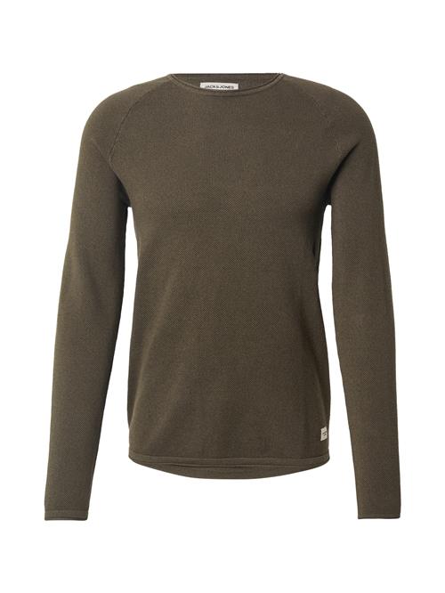 JACK & JONES Pullover 'JJEHill'  marin / oliven / hvid