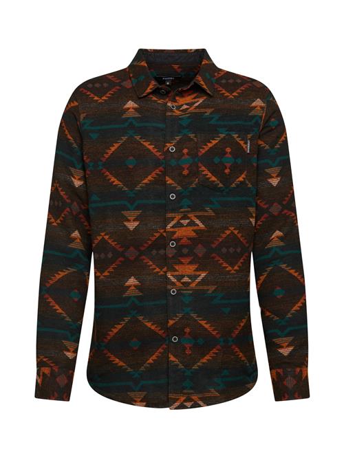 Iriedaily Skjorte 'Santania'  brun / smaragd / mørkeorange