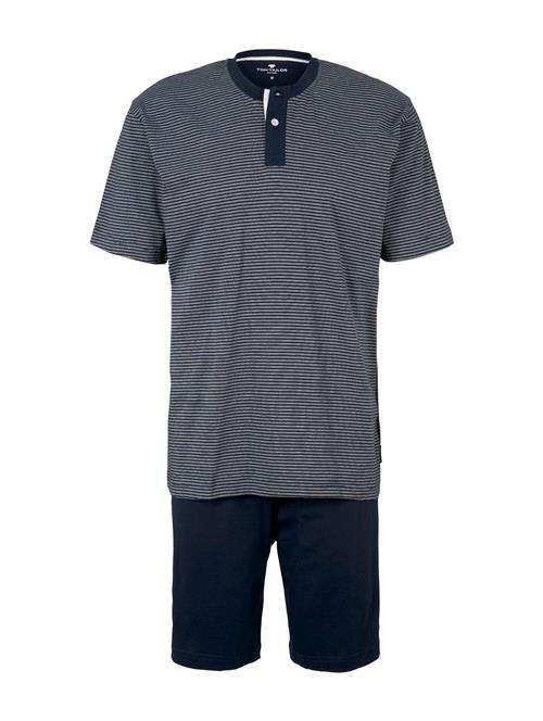 TOM TAILOR Pyjamas kort  natblå / hvid