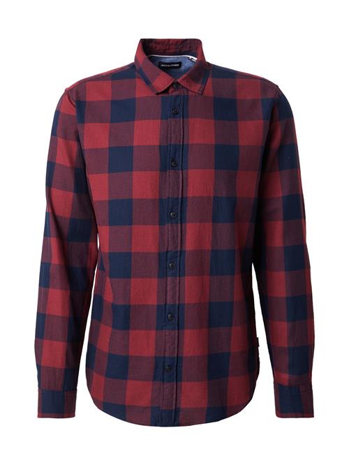 JACK & JONES Skjorte  mørkeblå / vinrød