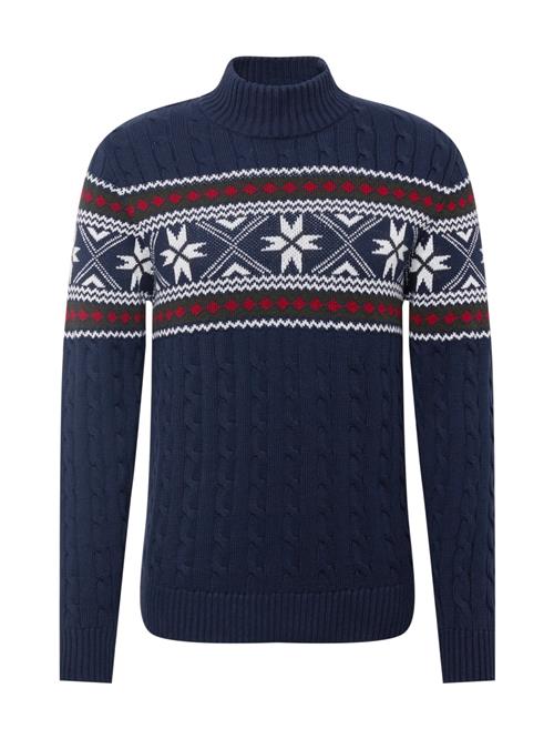 SELECTED Pullover 'Flake'  mørkeblå / grøn / carminrød / hvid