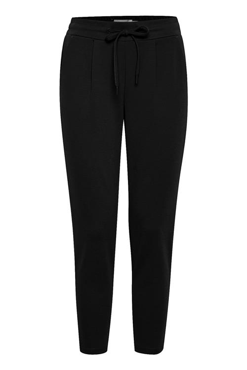 ICHI Bukser med lægfolder 'Kate'  sort