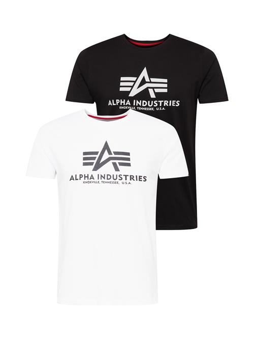 ALPHA INDUSTRIES Bluser & t-shirts  mørkegrå / sort / hvid