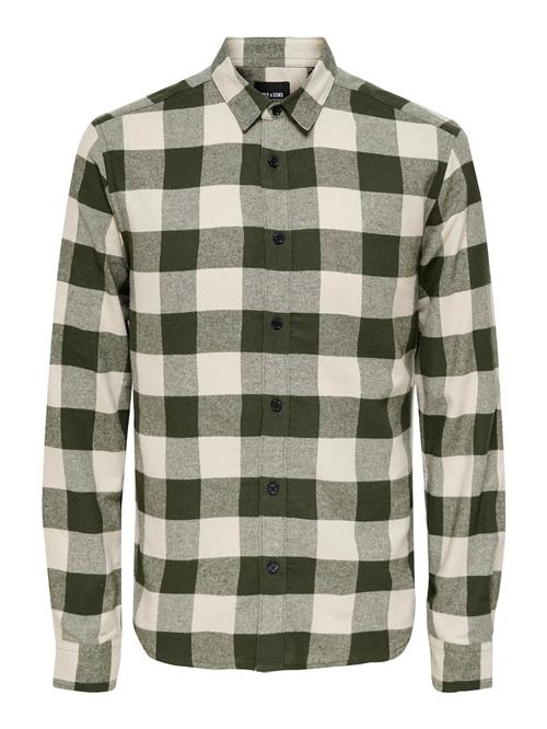 Only & Sons Skjorte  ecru / oliven / mørkegrøn
