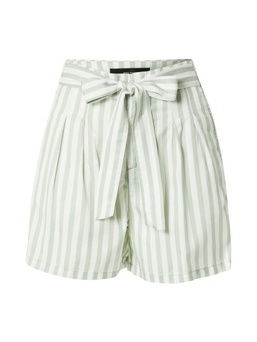 VERO MODA Bukser med lægfolder 'VMMia'  lysegrøn / hvid