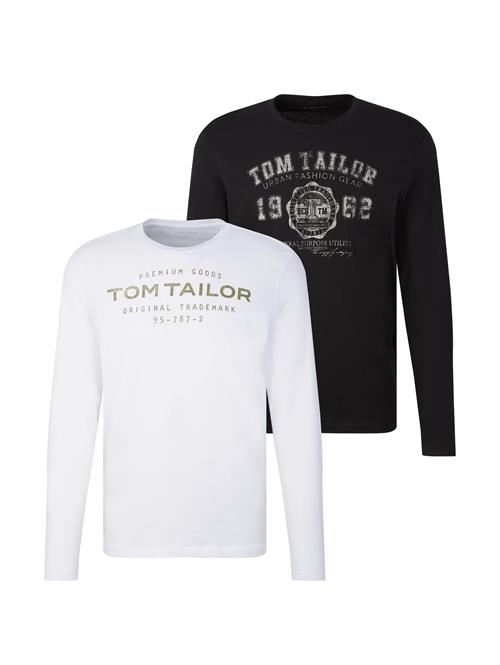 TOM TAILOR Bluser & t-shirts  oliven / sort / hvid