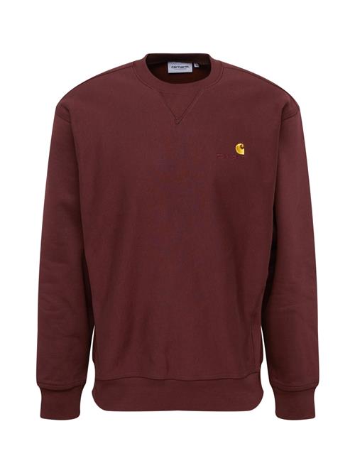 Carhartt WIP Sweatshirt 'American Script'  kastaniebrun / gul