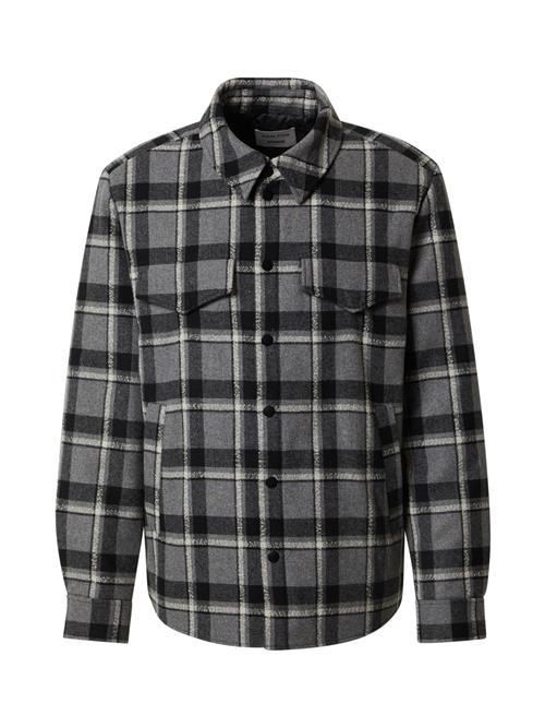 DAN FOX APPAREL Overgangsjakke 'Carlos'  grå / sort / hvid