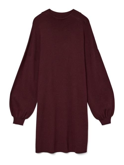 VERO MODA Strikkjole 'VMNANCY'  vinrød