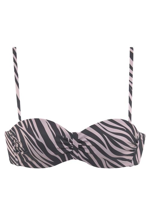 LASCANA Bikinioverdel 'Kaa'  lyselilla / sort