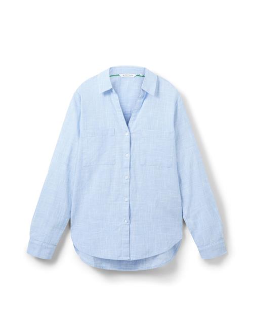 TOM TAILOR Bluse  lyseblå / hvid