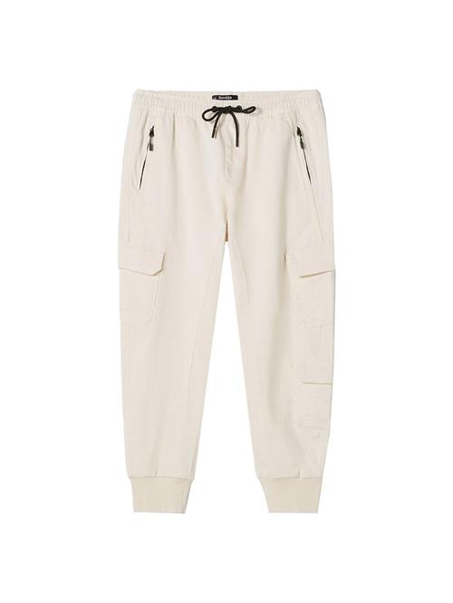Bershka Cargobukser  sort / offwhite