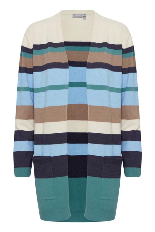 Fransa Cardigan 'Melani'  beige / dueblå / lyseblå / jade