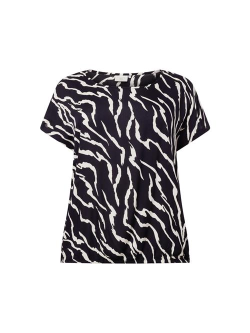 KAFFE CURVE Bluse 'Sonna Stanley'  creme / sort