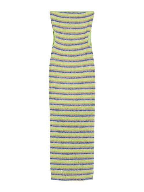 Bershka Strikkjole  blå / lysebrun / lysegrøn / hvid