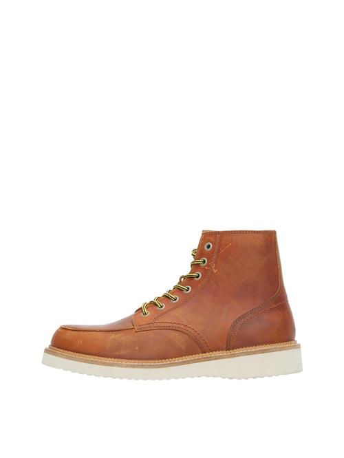 SELECTED Snørestøvler 'Teo'  cognac