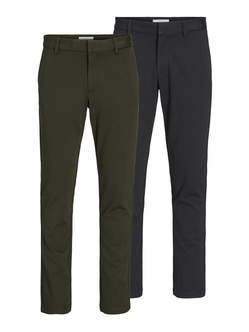 JACK & JONES Lærredsbukser 'Winston '  grøn / sort