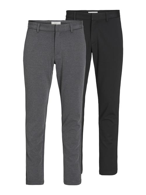 JACK & JONES Lærredsbukser 'JJWinston'  grå-meleret / sort