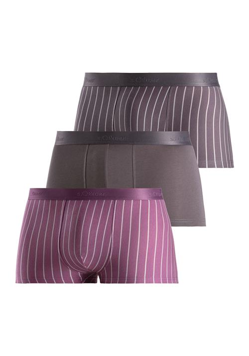 s.Oliver Boksershorts 'Hipster'  antracit / lysviolet / bær / offwhite