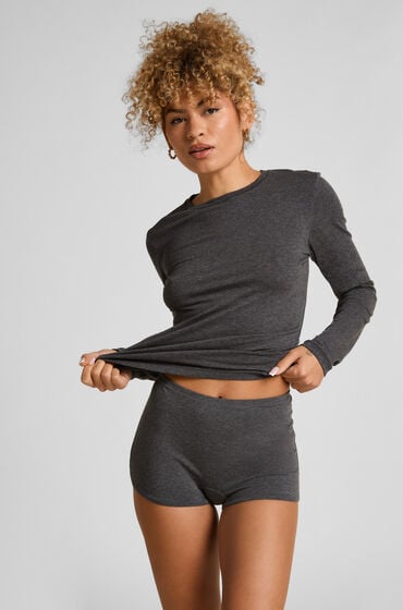 Se Hunkemöller Boyshorts i blød bomuld Grå ved Hunkemøller