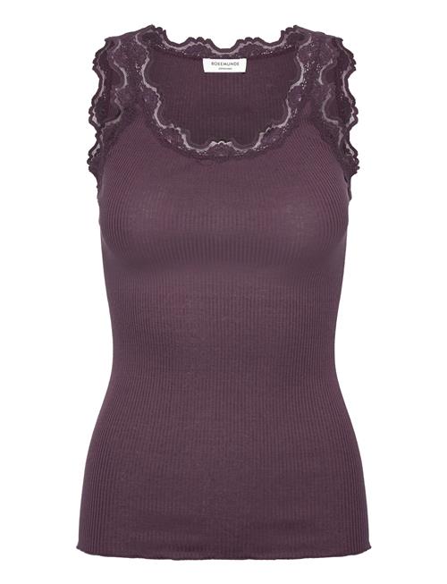 Rwbabette Sl U-Neck Long Lace Top Rosemunde Burgundy