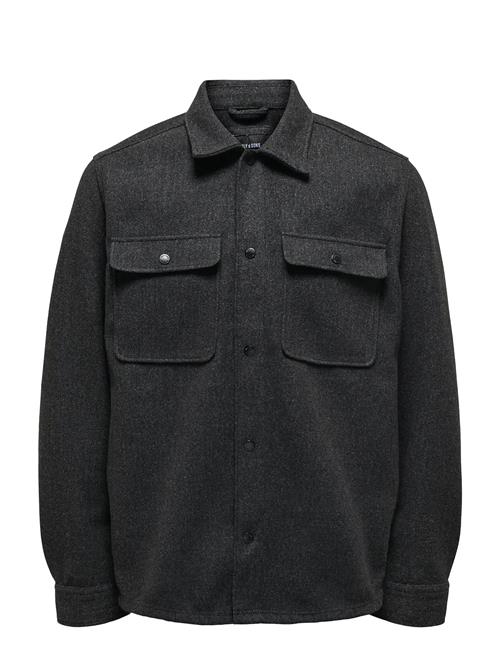 Onsash Ovr Woolen Look Pkt Ls Shirt Noos ONLY & SONS Black