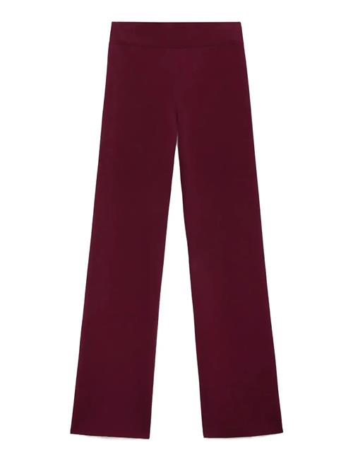 Knitted Trousers With Elastic Waistband Mango Burgundy