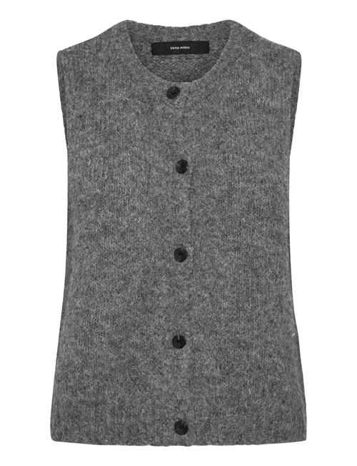 Vmnovah Sl O-Neck Button Vest Noos Vero Moda Grey