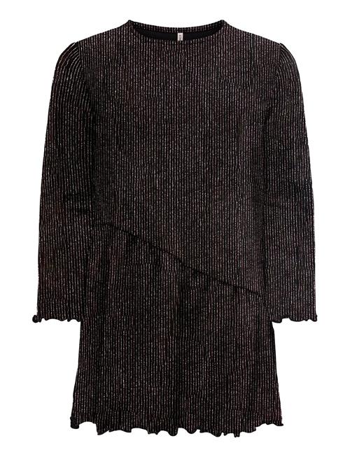 Kmgqueen L/S O-Neck Glitter Dress Bf Jrs Kids Only Black