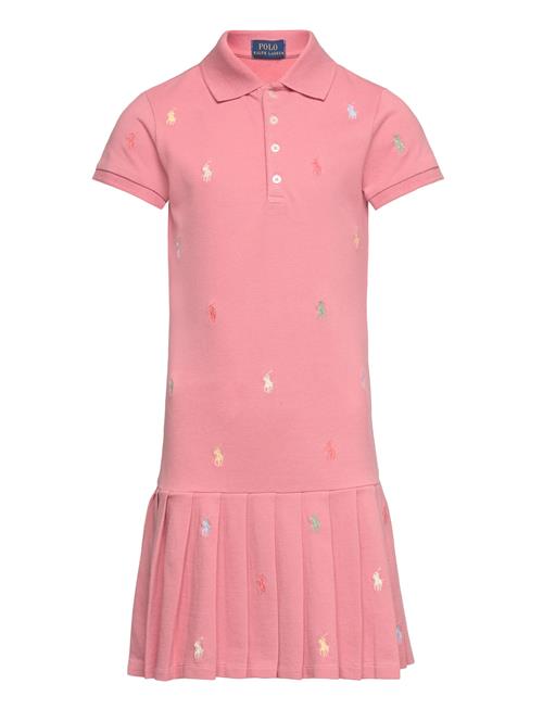 Polo Pony Stretch Mesh Polo Dress Ralph Lauren Kids Pink