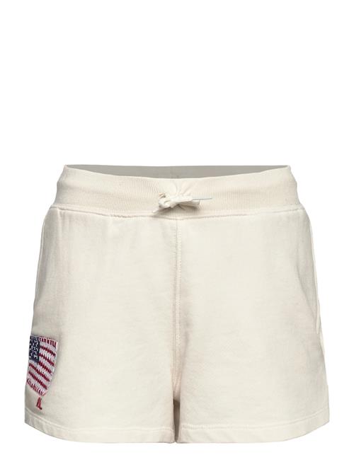 Flag-Appliqué French Terry Short Ralph Lauren Kids Cream