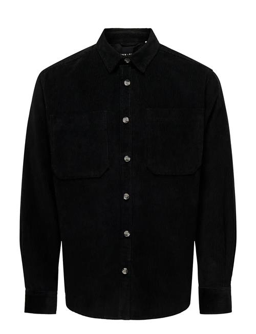 Onsalp 2Pkt Washd Cord Ls Shirt Otl ONLY & SONS Black