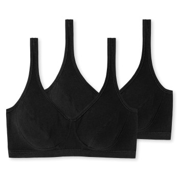 Schiesser Bh 2P 95-5 Organic Cotton Bustier With Cups Sort bomuld C 80 Dame