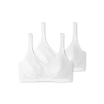 Schiesser Bh 2P 95-5 Organic Cotton Bustier With Cups Hvid bomuld C 80 Dame
