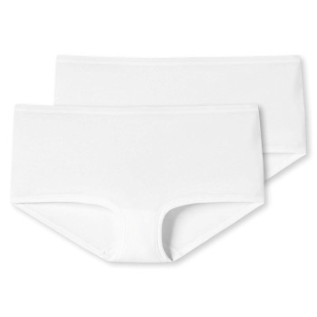 Schiesser Trusser 2P 95-5 Organic Shorts Hvid bomuld Large Dame