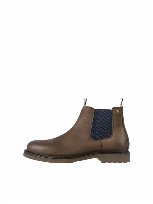 JACK & JONES Chelsea Boots 'JFWLeyton'  navy / lysebrun