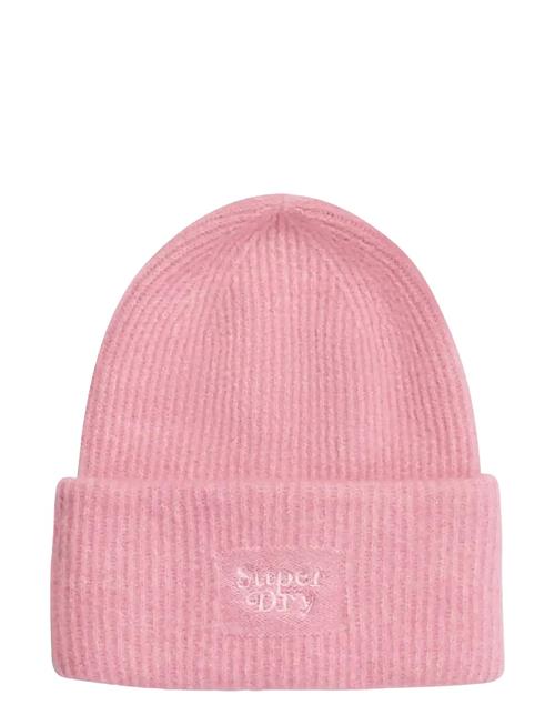 Soft Rib Knit Beanie Hat Superdry Pink