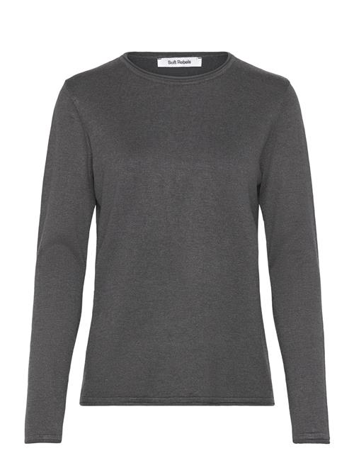 Srmarla O-Neck Knit Roll Edge Soft Rebels Grey