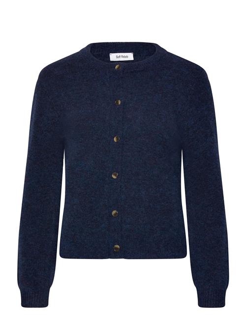 Srallison O-Neck Cardigan Knit Soft Rebels Navy
