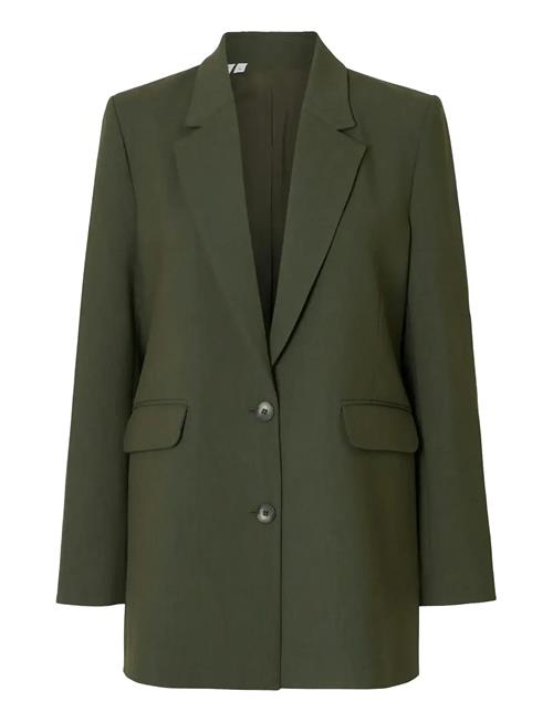 Slfrita Ls Relaxed Blazer Mel Noos Selected Khaki