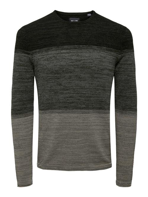 Only & Sons Pullover 'PANTER'  grå / mørkegrøn / sort