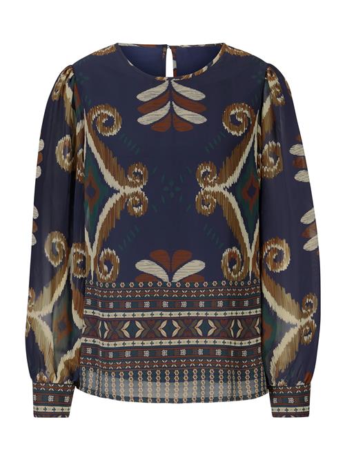 heine Bluse  marin / kastaniebrun / lysegrøn