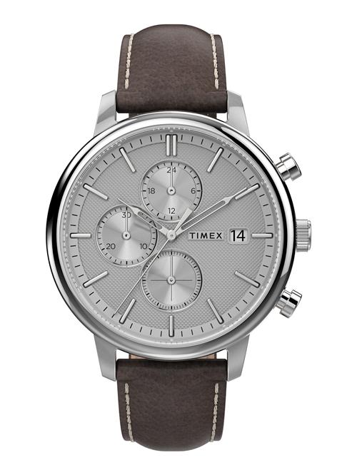 TIMEX Analogt ur 'Chicago City Collection'  choko / sølv