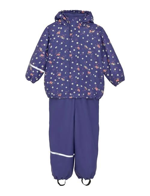 Rainwear Set - Aop, W. Fleece CeLaVi Blue