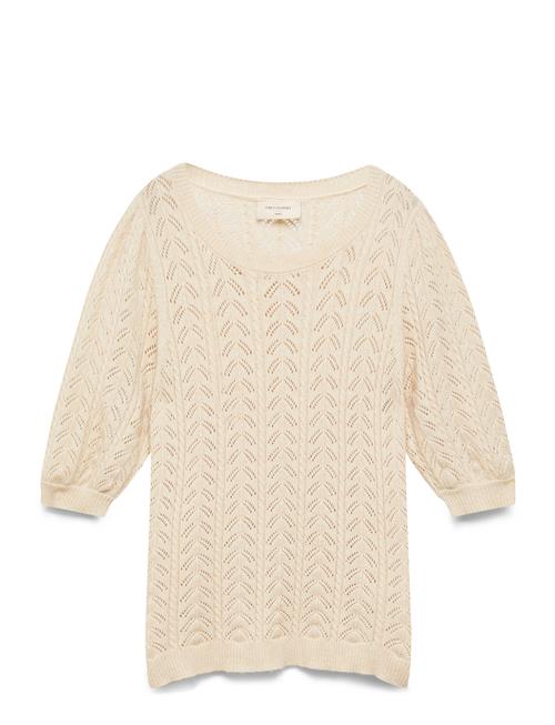 Pullover From Freequent In A Super Soft Material With An Elegant Hole Pattern. T FREE/QUENT Beige