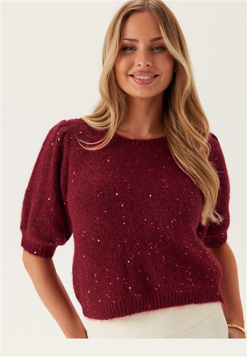 Pieces Pcmesva Ss Sequin Tie Back Knit